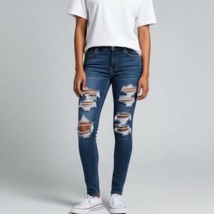 American Eagle  Women's Distressed Curvy Super High Rise Leggings Size 6